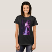 Violet Waterfall Frauen schwarzer T - Shirt (Vorne ganz)