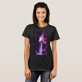 Violet Waterfall Frauen schwarzer T - Shirt