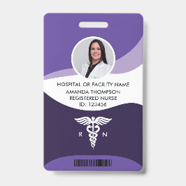 Violet Wave Graphered Nurse Foto ID Ausweis
