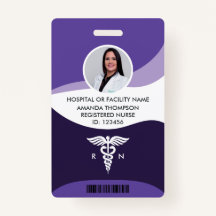 Violet Wave Graphered Nurse Foto ID