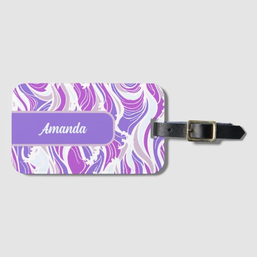 Violet Wave Pattern Gepäckanhänger (Vorderseite (Horizontal))