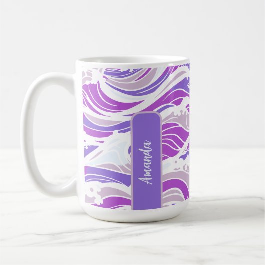 Violet Wave Pattern Kaffeetasse (Links)