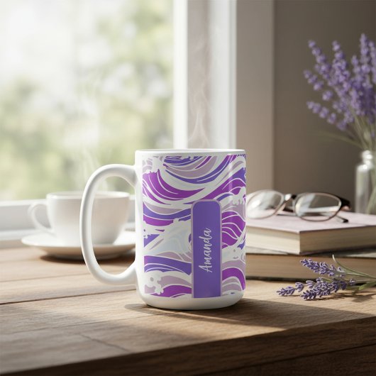 Violet Wave Pattern Kaffeetasse