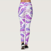 Violet Wave Pattern Leggings (Rückseite)