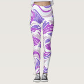 Violet Wave Pattern Leggings (Vorderseite)