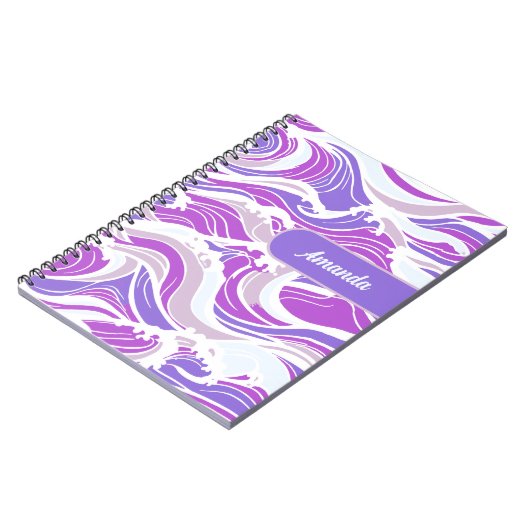 Violet Wave Pattern Notizblock (Linke Seite)