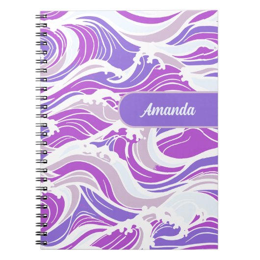 Violet Wave Pattern Notizblock (Vorderseite)