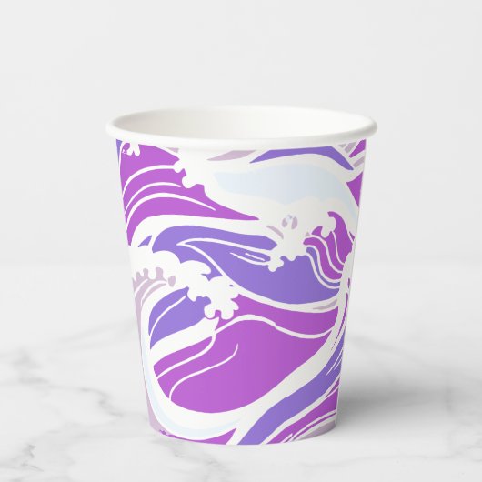 Violet Wave Pattern Pappbecher (Rückseite)