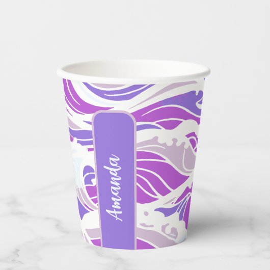 Violet Wave Pattern Pappbecher (Vorderseite)
