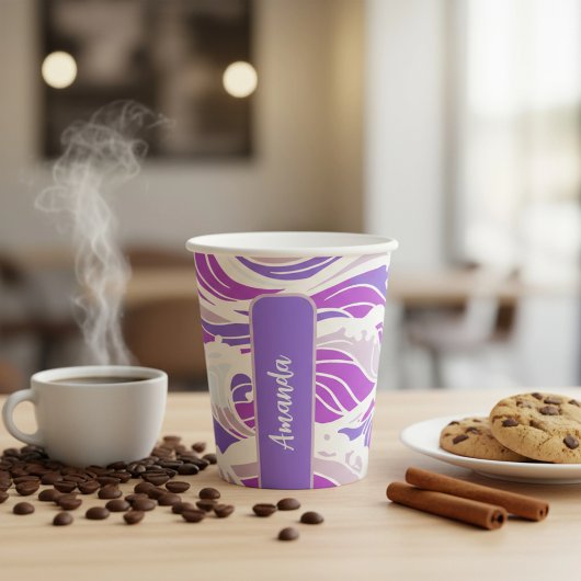 Violet Wave Pattern Pappbecher