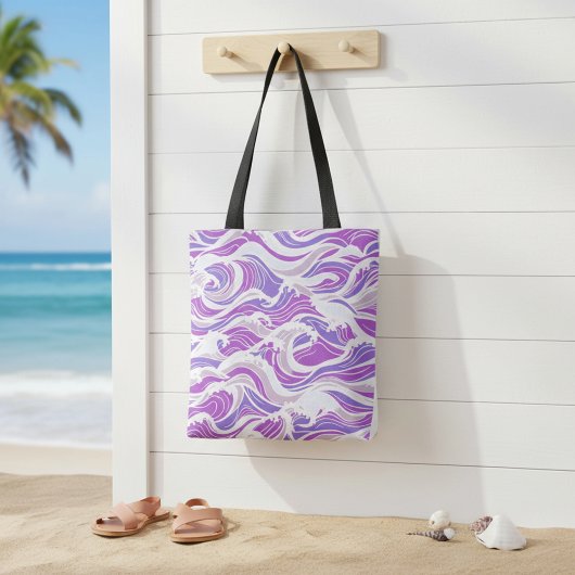 Violet Wave Pattern Tasche