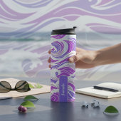Violet Wave Pattern Thermosbecher