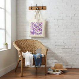 Violet Wave Pattern Tragetasche