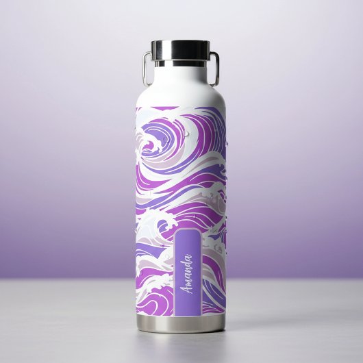 Violet Wave Pattern Trinkflasche