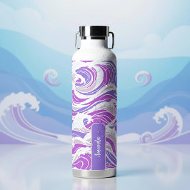 Violet Wave Pattern Trinkflasche