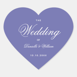 Violet Wedding Lila Heart Calligraphy Script Herz-Aufkleber