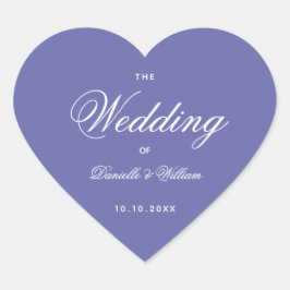 Violet Wedding Lila Heart Calligraphy Script Herz-Aufkleber