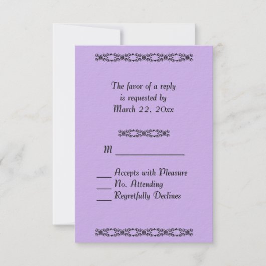 Violet Wedding RSVP Karte (Vorderseite)