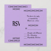 Violet Wedding RSVP Karte (Vorne/Hinten)