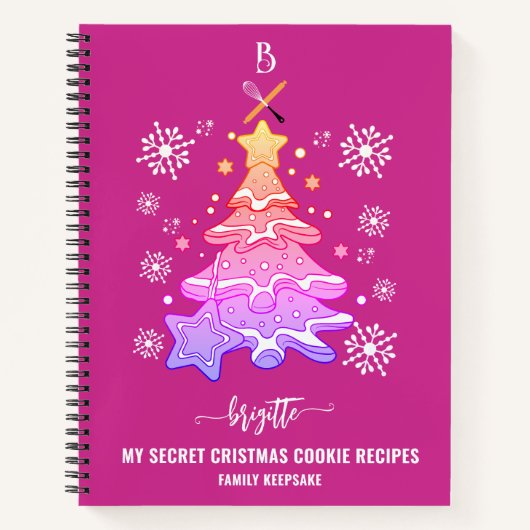 Violet Weihnachtsbaum Cookie Backen Crew Schneeflo Notizblock (Vorderseite)