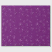 Violet Weiße Flora Geschenkpapier (Flach)