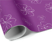 Violet Weiße Flora Geschenkpapier (Rolleneckpunkt)