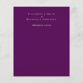 VIOLET White EUCALYPTUS Hochzeit mit geringem Budg Flyer (Hinten)