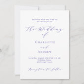 Violet White formale Skript QR Code UAWG Hochzeit Einladung (Vorderseite)