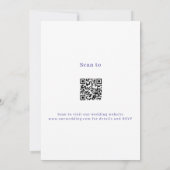 Violet White formale Skript QR Code UAWG Hochzeit Einladung (Rückseite)