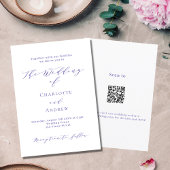 Violet White formale Skript QR Code UAWG Hochzeit Einladung