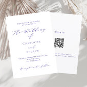 Violet White formale Skript QR Code UAWG Hochzeit Einladung