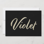 Violet white gold Handwriting Karte (Vorderseite)