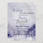 Violet Winter Landscape Snow Einladung (Vorne/Hinten)