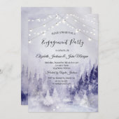 Violet Winter Landscape Snow Engagement Einladung (Vorne/Hinten)