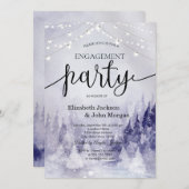 Violet Winter Landschaft Schnee Verlobung Einladung (Vorne/Hinten)