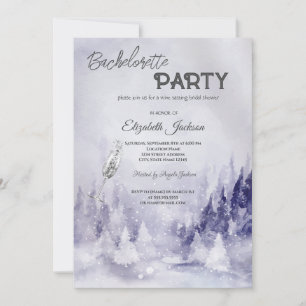 Violet Winter Landschaft Snow Bachelorette Einladung