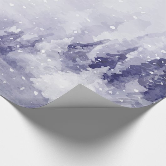 Violet Winter Landschaftsschnee Geschenkpapier (Ecke)