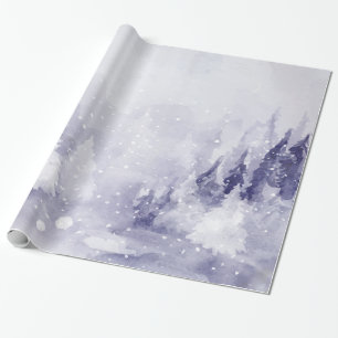Violet Winter Landschaftsschnee Geschenkpapier