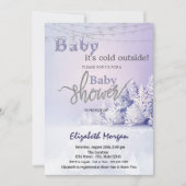 Violet Winter Landschaftswald Einladung (Vorderseite)