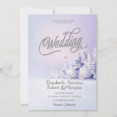 Violet Winter Landschaftswald Hochzeit Einladung (Vorderseite)