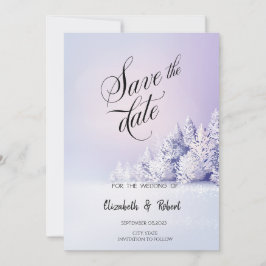 Violet Winter Landschaftswald Save The Date