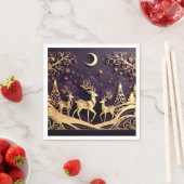 Violet Winter Whimsy – Moonlit Deer Christmas Serviette (Beispiel)