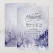 Violet Winterlandschaft Schneehöhe Einladung (Vorne/Hinten)