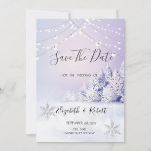 Violet Winterwaldlichter Save the Date