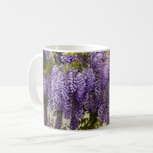 Violet Wisteria Blume Kaffeetasse (Vorderseite Links)