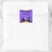 VIOLET Witch's Brew: Spooktacular halloween Quadratischer Aufkleber (Tasche)