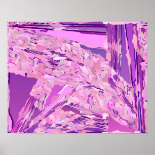 "Violet Woodland" abstrakt, Lavender, Mauve, Purpl Poster
