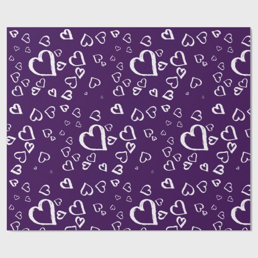 Violet Wrapping Paper mit White Hearts Geschenkpapier (Flach)