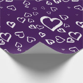 Violet Wrapping Paper mit White Hearts Geschenkpapier (Ecke)
