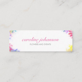 Violet yellow artistic painting brush flowers card mini visitenkarte